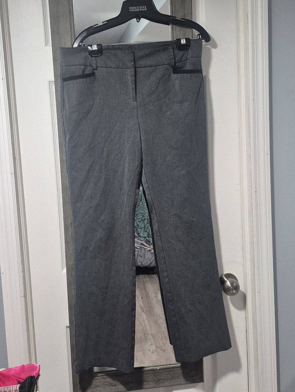 New York & Company Charcoal Gray Straight-Leg Women's Work Pant